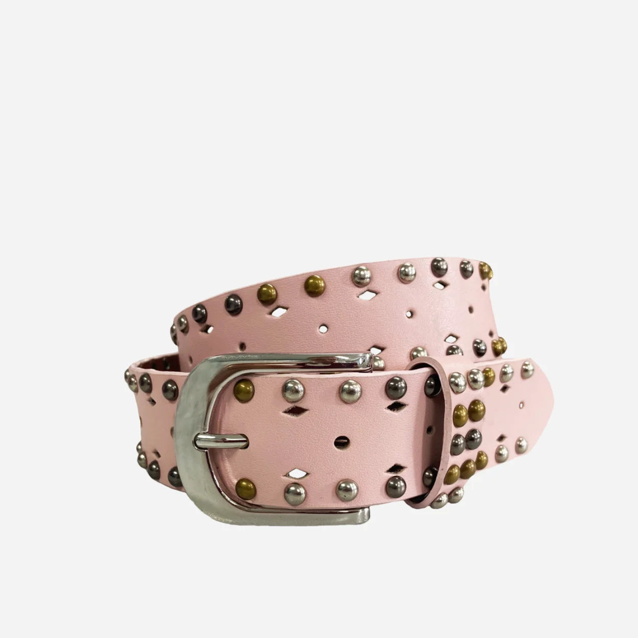 VIOLET- Girls Pink Genuine Leather Belt with Silver Buckle