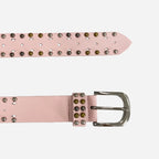 VIOLET- Girls Pink Genuine Leather Belt with Silver Buckle