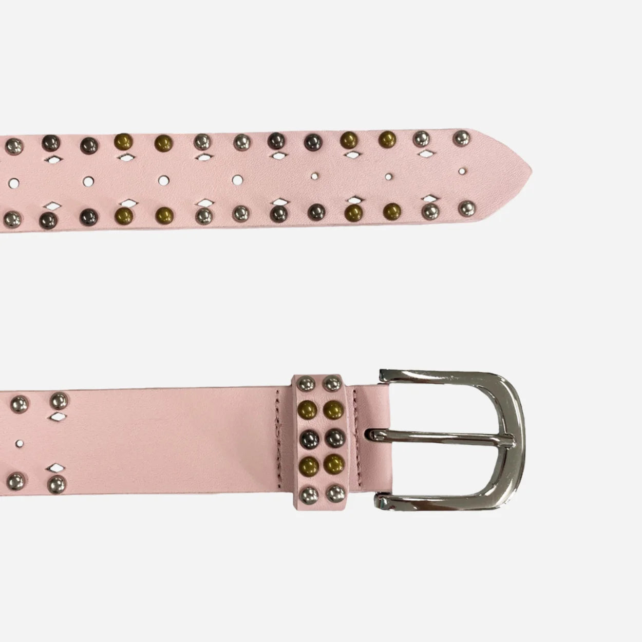 VIOLET- Girls Pink Genuine Leather Belt with Silver Buckle