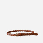 WAVERLY - Womens Tan Premium Leather Plaited Belt