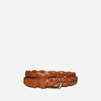 WAVERLY - Womens Tan Premium Leather Plaited Belt