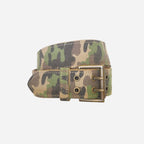 PARKER - Unisex Mens Womens Khaki Canvas & Leather Military Camouflage Belt - BeltNBags