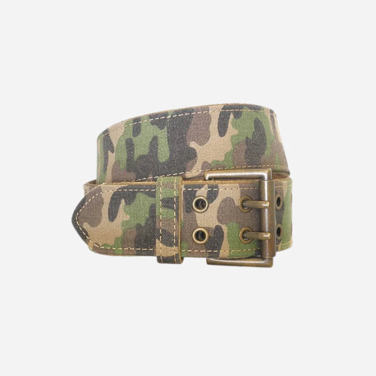 PARKER - Unisex Mens Womens Khaki Canvas & Leather Military Camouflage Belt
