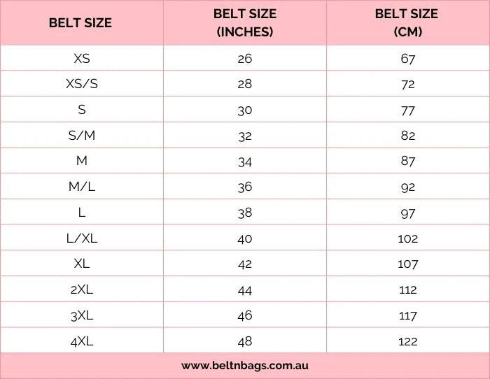 belt size chart