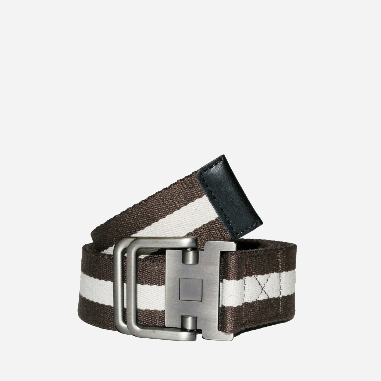 ZEUS - Mens Brown Cotton Canvas Webbing Belt with Slide Through Buckle