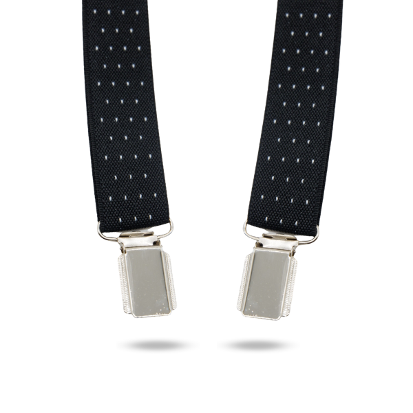 Pin Dot Dress Suspenders | Formal Black and White Pin Dot Suspenders 