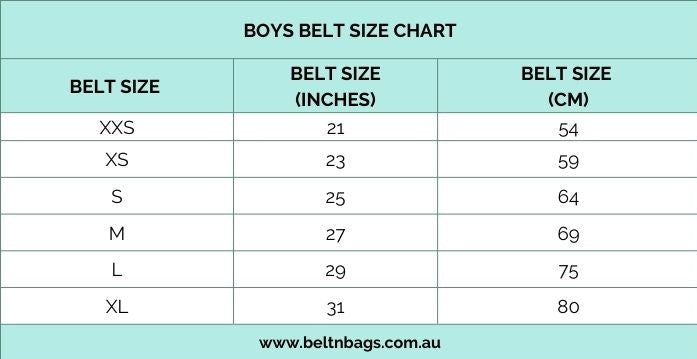 Boys Belt Size Chart