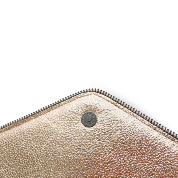 CASTLECRAG Leather Clutch Rose Gold with Zipper Detailing