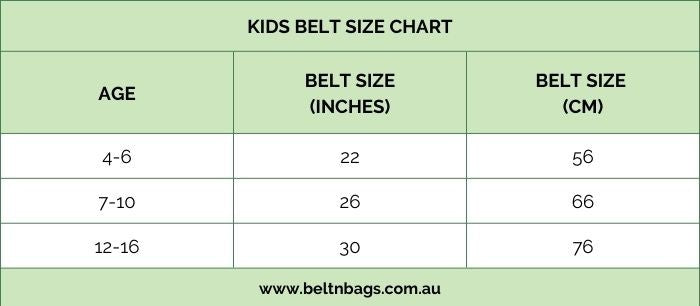 waist belt size chart cm