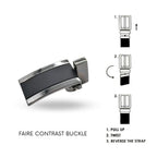 High-shine silver reversible buckle for men's genuine leather belts. Stylish 1 3/8 inch (35 mm) metal buckle in sleek silver and black, perfect for elevating any outfit with sophistication. Durable gunmetal gray buckle for versatile fashion accessories. Ideal for men's fashion, adding a touch of elegance and personality.
