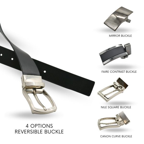 Genuine Leather FULL GRAIN Reversible Men's Belt Pin Buckle Formal Belt  Size 38