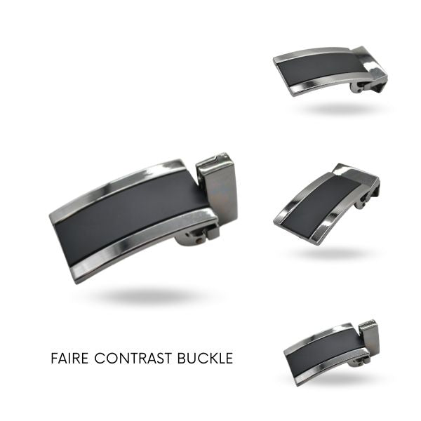 High-shine silver reversible buckle for men's genuine leather belts. Stylish 1 3/8 inch (35 mm) metal buckle in sleek silver and black, perfect for elevating any outfit with sophistication. Durable gunmetal gray buckle for versatile fashion accessories. Ideal for men's fashion, adding a touch of elegance and personality.