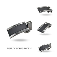 FAIRE Reversible Contrast nickle silver and black buckle for men