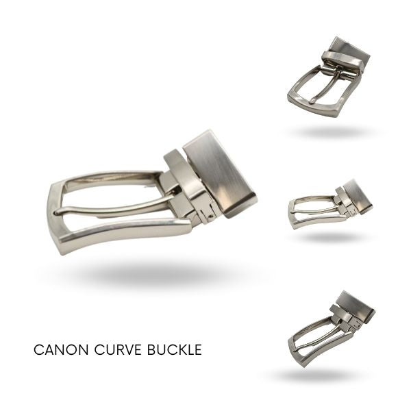 CANON Reversible Front Curve high-shine nickle silver buckle for men