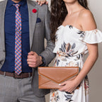 CASTLECRAG - Brown Genuine Pebbled Leather Clutch with Zipper Detailing  - Belt N Bags