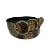 TOWNSVILLE - Womens Snake Skin Double Ring Genuine Leather Belt freeshipping - BeltNBags