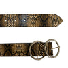TOWNSVILLE - Womens Snake Skin Double Ring Genuine Leather Belt freeshipping - BeltNBags