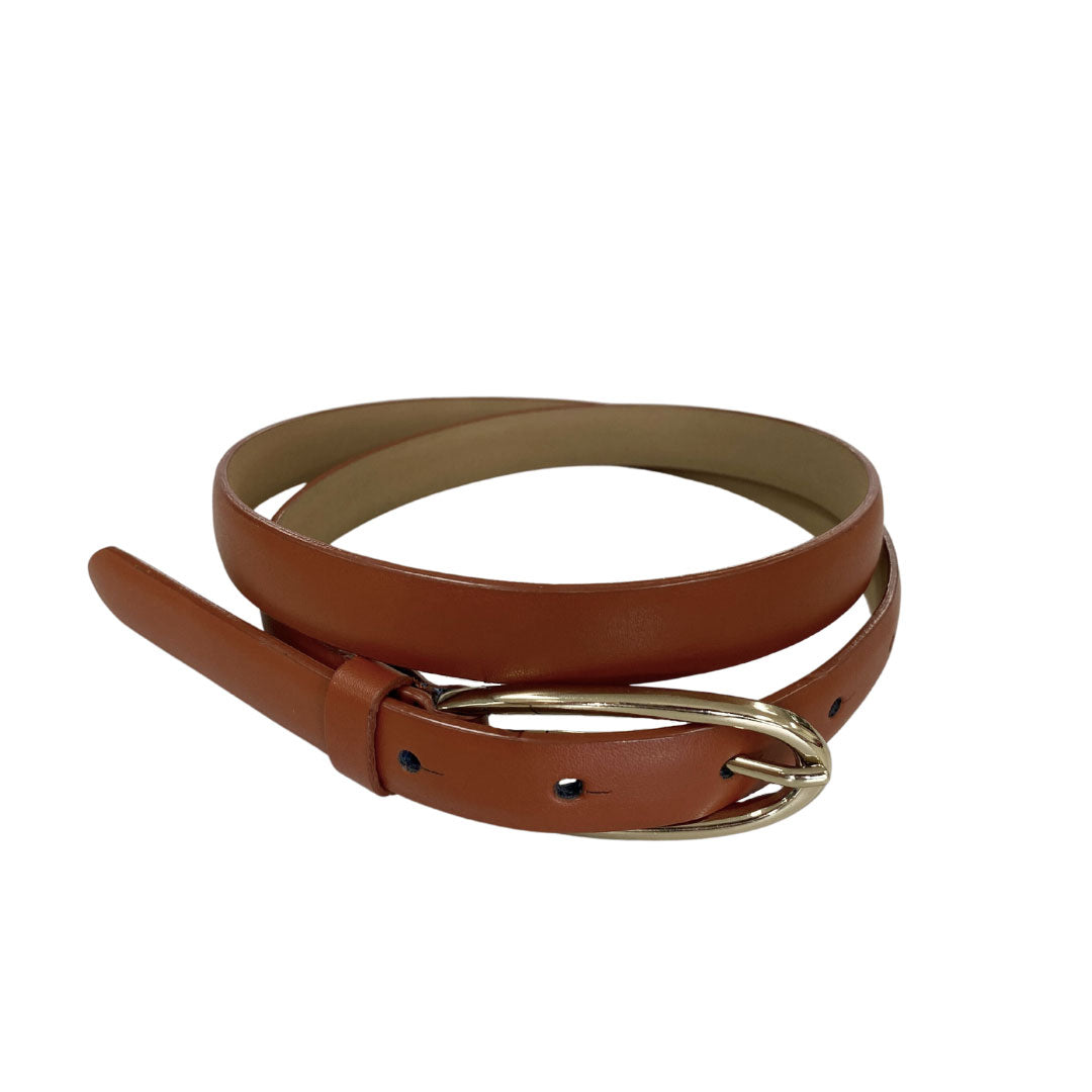 INGRID - Women's Brown Genuine Leather Skinny Belt 2