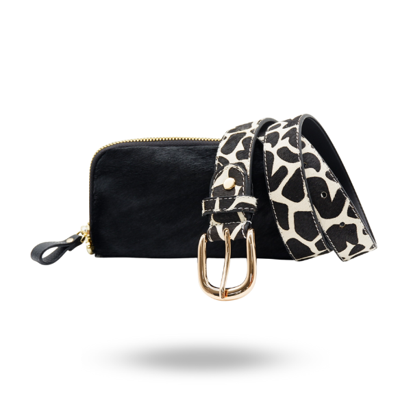 Animal Print Belts and Cowhide Purse Accessory Set for ladies