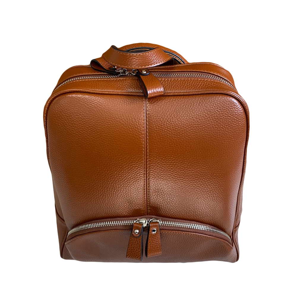 KINGSCLIFF - Tan Premium Genuine Leather Backpack freeshipping - BeltNBags