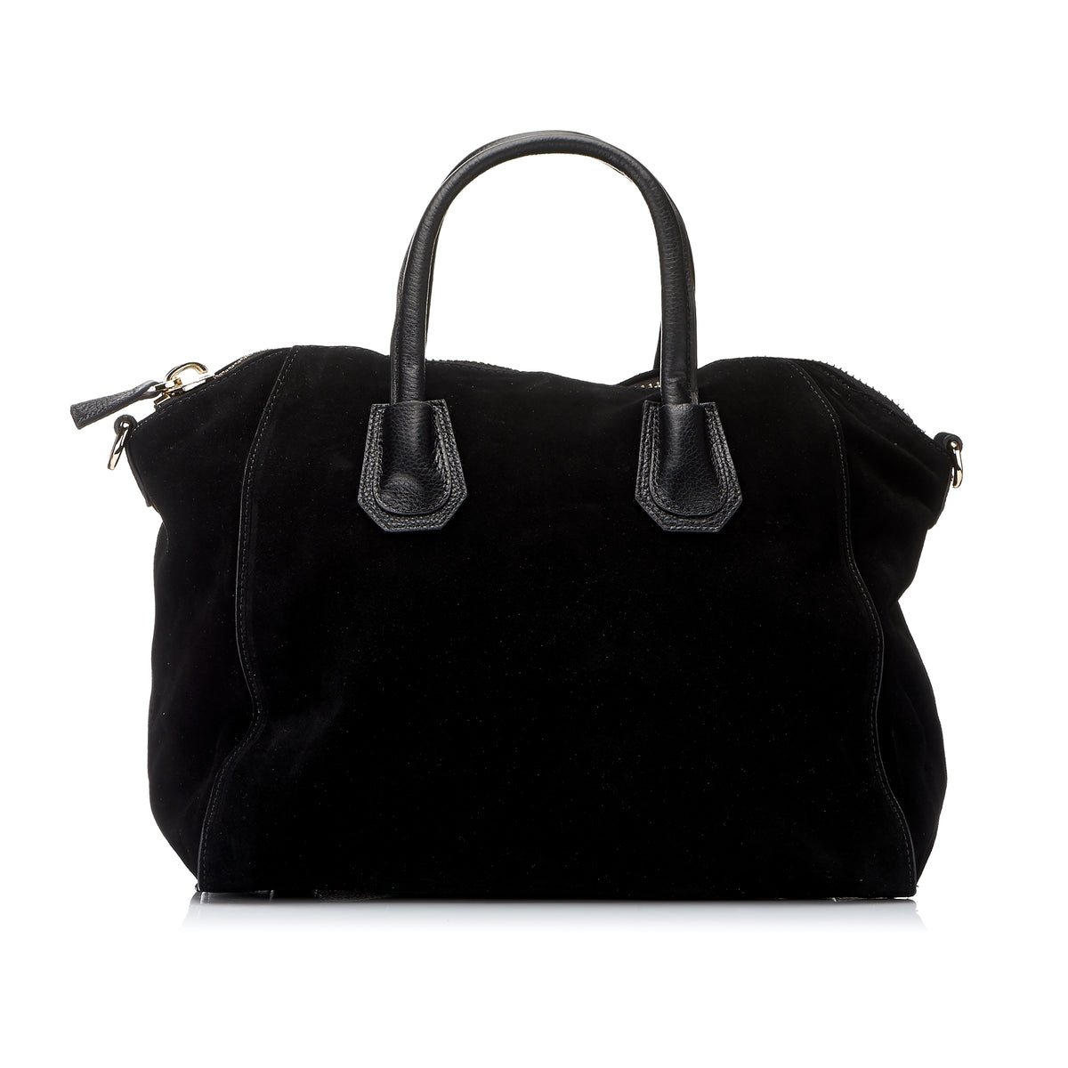 ST IVES - Black Genuine Suede Leather Handbag  - Belt N Bags