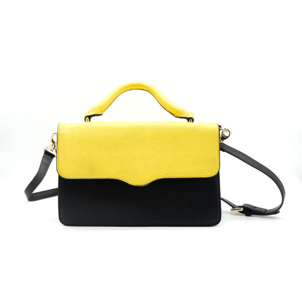 Yellow leather top handbags sale