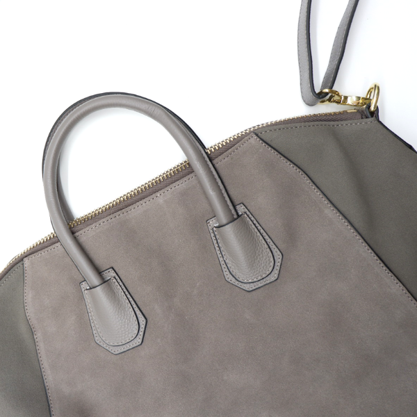 ST IVES Grey Genuine Suede Leather Handbag Clearance BeltNBags