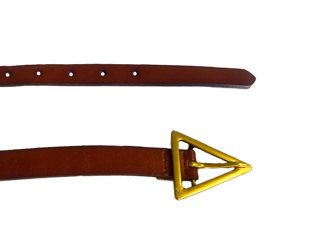 SUNBURY -  Tan Genuine Leather Belt with Triangle Buckle  - Belt N Bags
