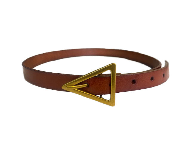 SUNBURY -  Tan Genuine Leather Belt with Triangle Buckle  - Belt N Bags