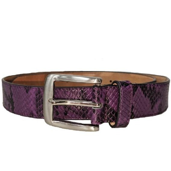 LAVENDER BAY - Women's Snake Print Purple Leather Belt freeshipping - BeltNBags