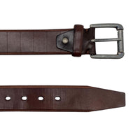 AARON - Mens Brown Belt - Silver Buckle - BeltNBags