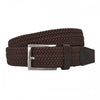 ALEC - Mens Woven Brown Elastic Stretch Belt with Silver Buckle  - Belt N Bags