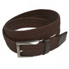 ALEC - Mens Woven Brown Elastic Stretch Belt with Silver Buckle  - Belt N Bags