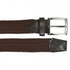 ALEC - Mens Woven Brown Elastic Stretch Belt with Silver Buckle  - Belt N Bags