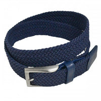 ALEC - Mens Woven Blue Navy Elastic Stretch Belt with Silver Buckle  - Belt N Bags