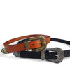 CAMDEN -  Lux Leather Brown Western Belt with Gold Floral Embossed Metal  - Belt N Bags