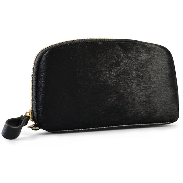 CARMICHAEL - Ladies Black Leather Cowhide Wristlet Wallet Purse  - Belt N Bags