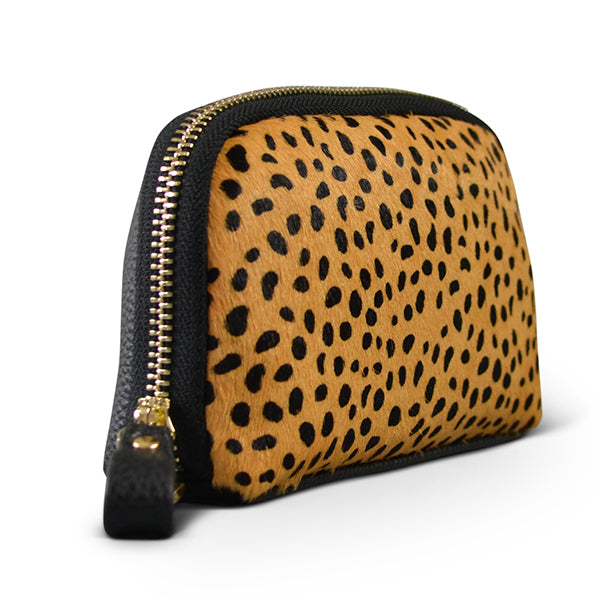 CARMICHAEL - Ladies Brown Leapoard Leather Cowhide Wristlet Wallet Purse  - Belt N Bags