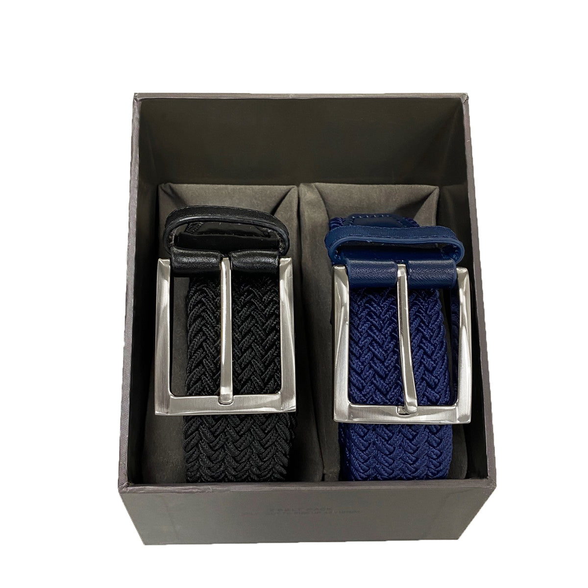 ALEC - Mens Navy and Black Woven Elastic Stretch Belt Gift Pack freeshipping - BeltNBags