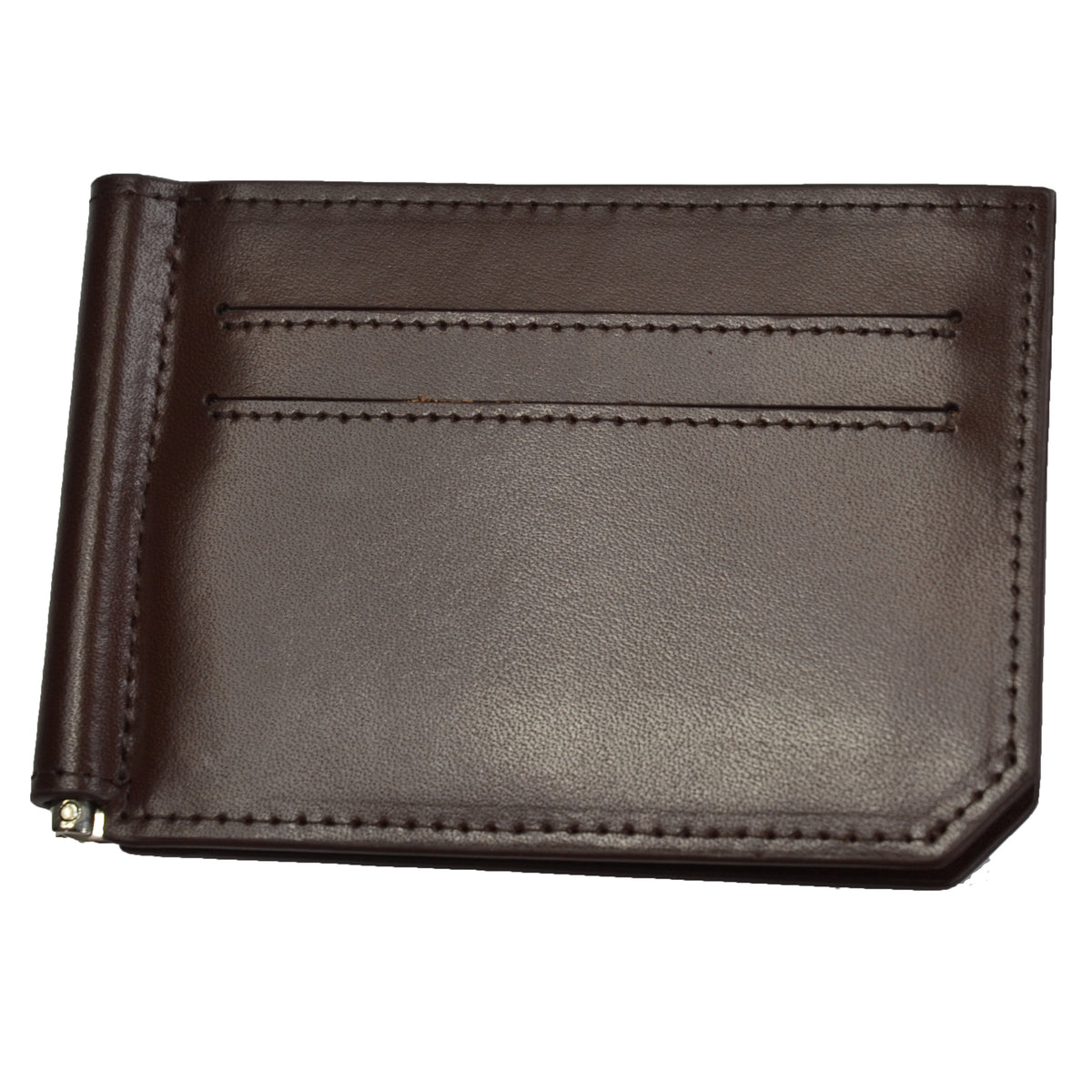 APOLLO - Mens Brown Genuine Leather Card Holder Thin Money Clip Wallet  - Belt N Bags