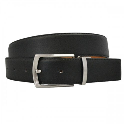 CAMERON - Mens Black & Camel Genuine Leather Reversible Belt  - Belt N Bags