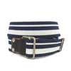 CAMPBELL - Mens Navy & White Webbing Belt  - Belt N Bags