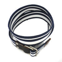 CAMPBELL - Mens Navy & White Webbing Belt  - Belt N Bags