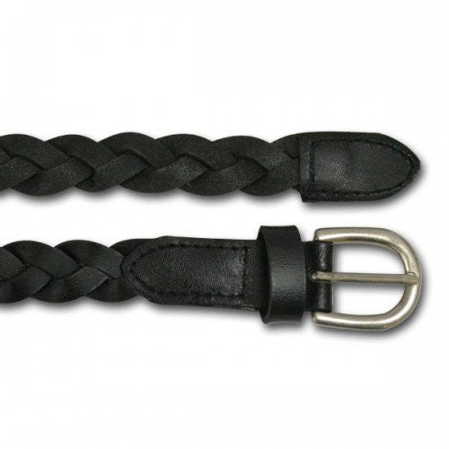 CAROL - Womens Black Genuine Leather Plaited Belt  - Belt N Bags