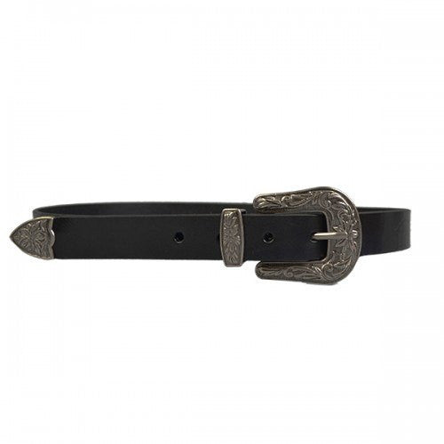 CAMDEN - Leather Black Western Belt  - Belt N Bags