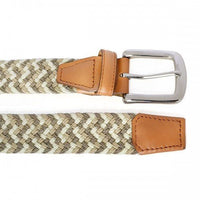CHAYCE - Woven Light Beige Elastic Stretch Belt  - Belt N Bags