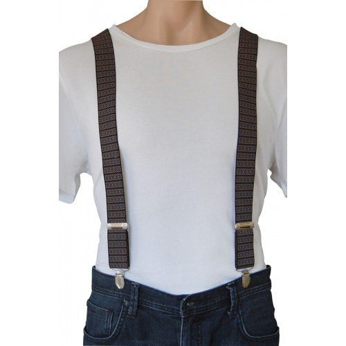 CURTIS - Mens Blue & Orange Fashion Braces  - Belt N Bags