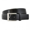 DARIO - Mens Black Leather Dress Belt with Silver Buckle  - Belt N Bags