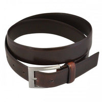 DARIO - Mens Dark Chocolate Leather Dress Belt  - Belt N Bags