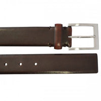 DARIO - Mens Dark Chocolate Leather Dress Belt  - Belt N Bags